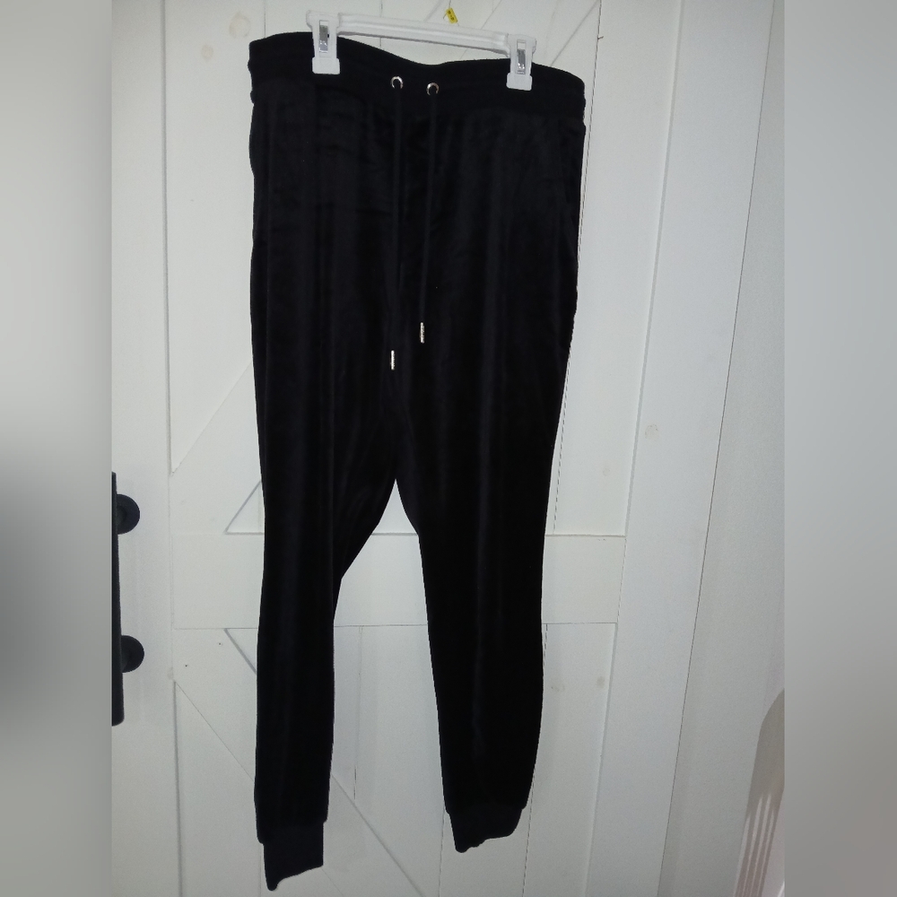 Garage Midnight Black Velvet Trousers
